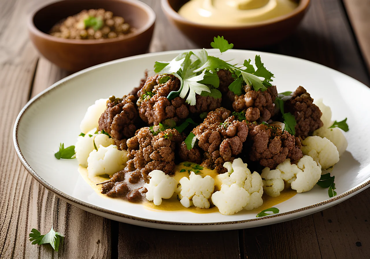 Ground Meat and Cauliflower Skillet