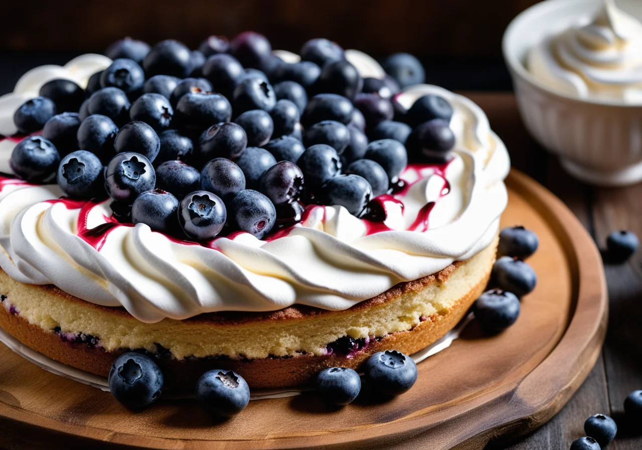 Blueberry Meringue Cake