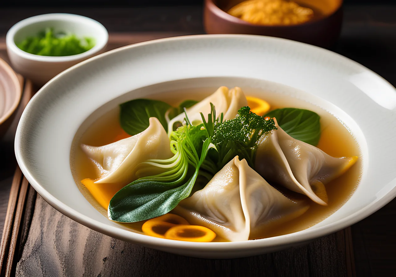 Wonton Soup with Sprouts