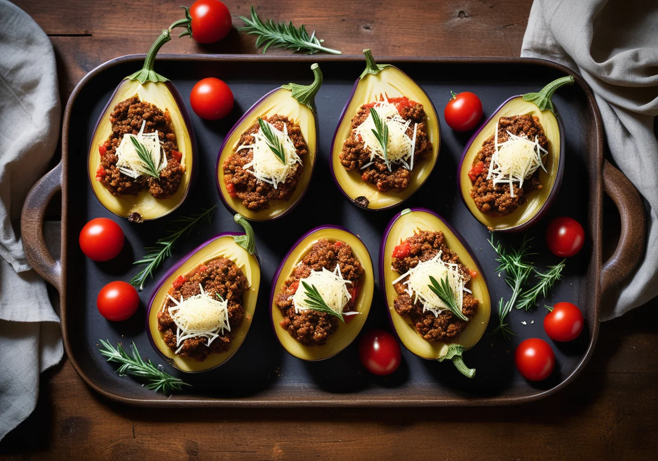 Stuffed Eggplants with Ground Meat