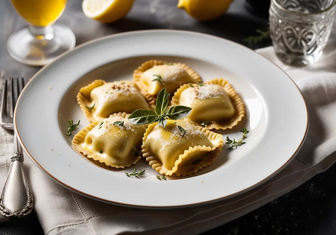 Ravioli with Ricotta Walnut Filling