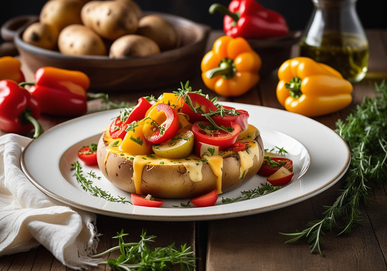 Baked Cheese-Filled Potatoes