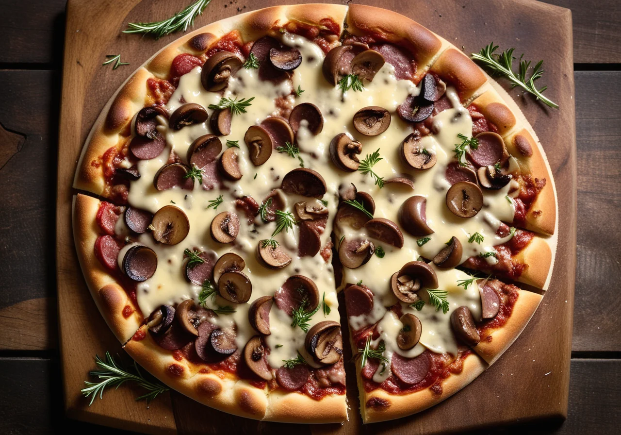 Pizza with Salami and Artichokes