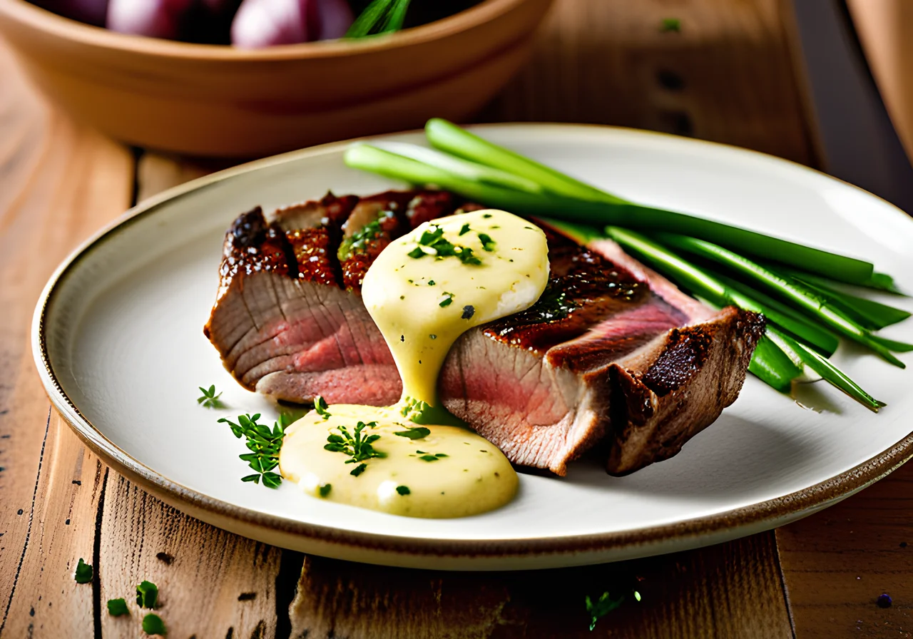 Pork Neck Steak with Herb Butter