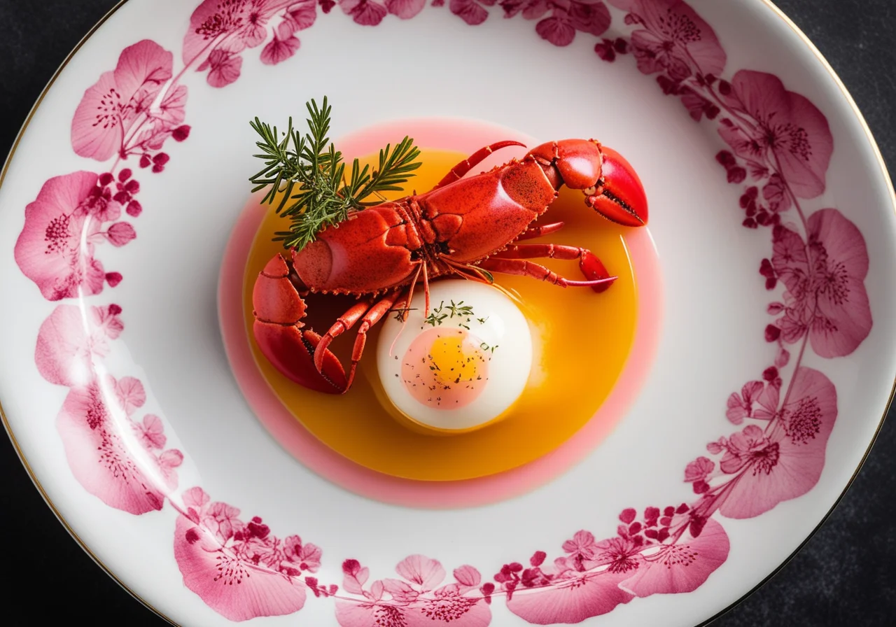 Layered Gelée with Lobster Meat and Egg