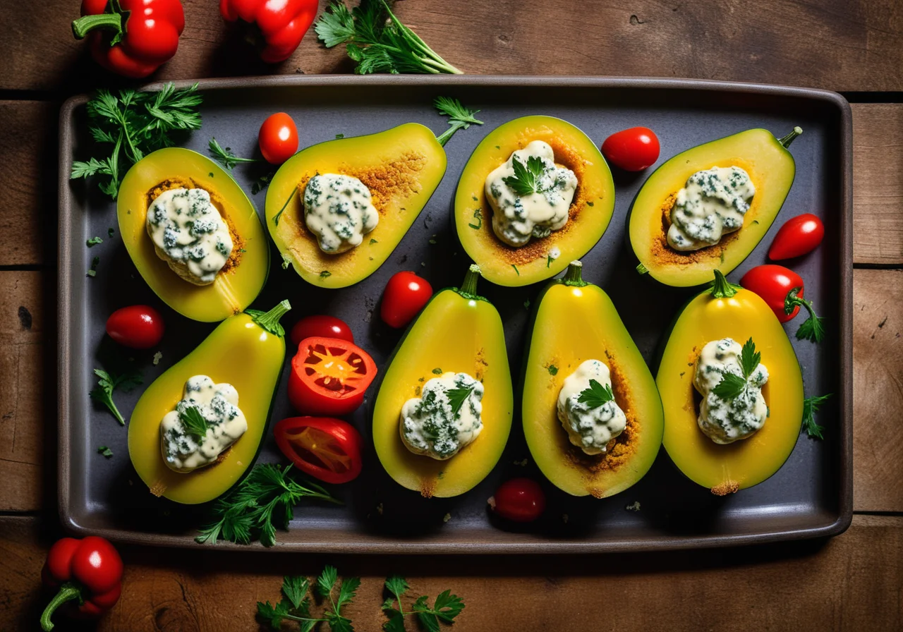 Zucchini and Tomatoes Stuffed with Ground Beef