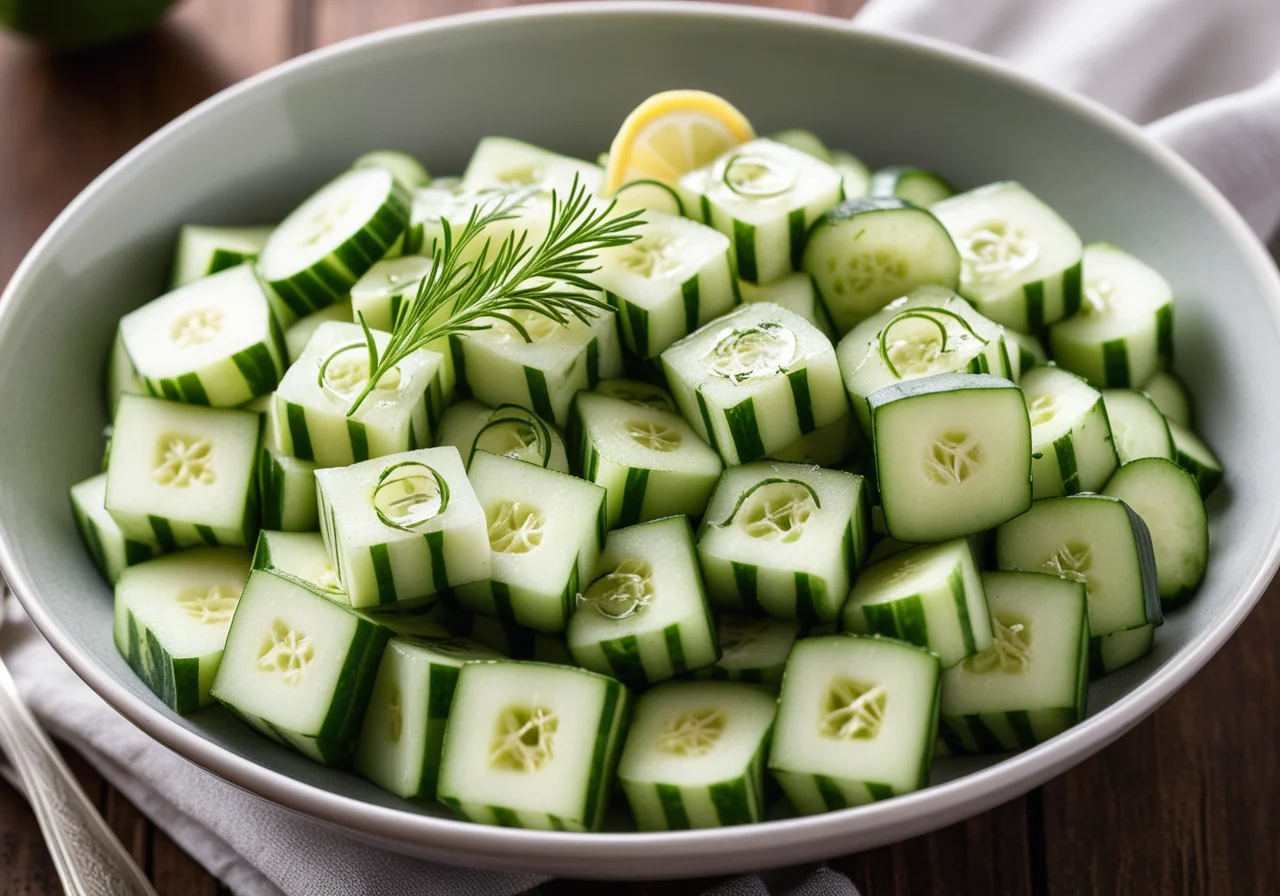 Cold Cucumber Salad with Dill and Sour Cream