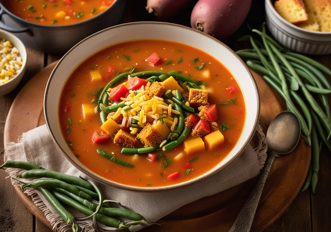 Hearty Vegetable Soup with Cornbread