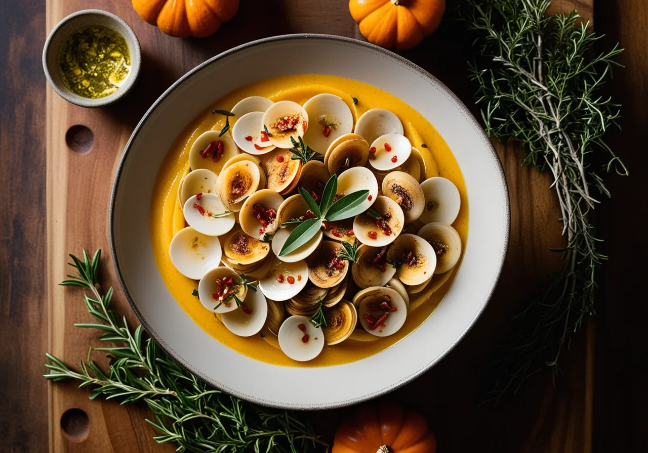 Pasta with Venus Clams and Pumpkin