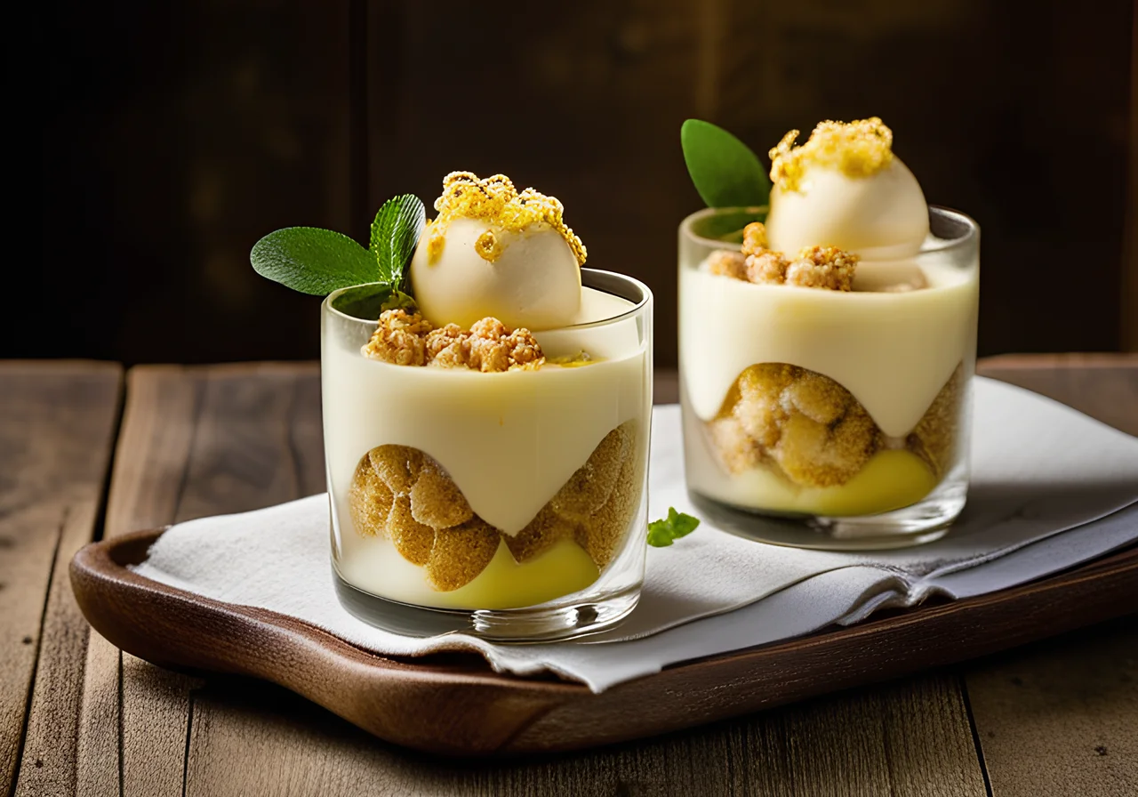 Ginger Parfait with Lychees