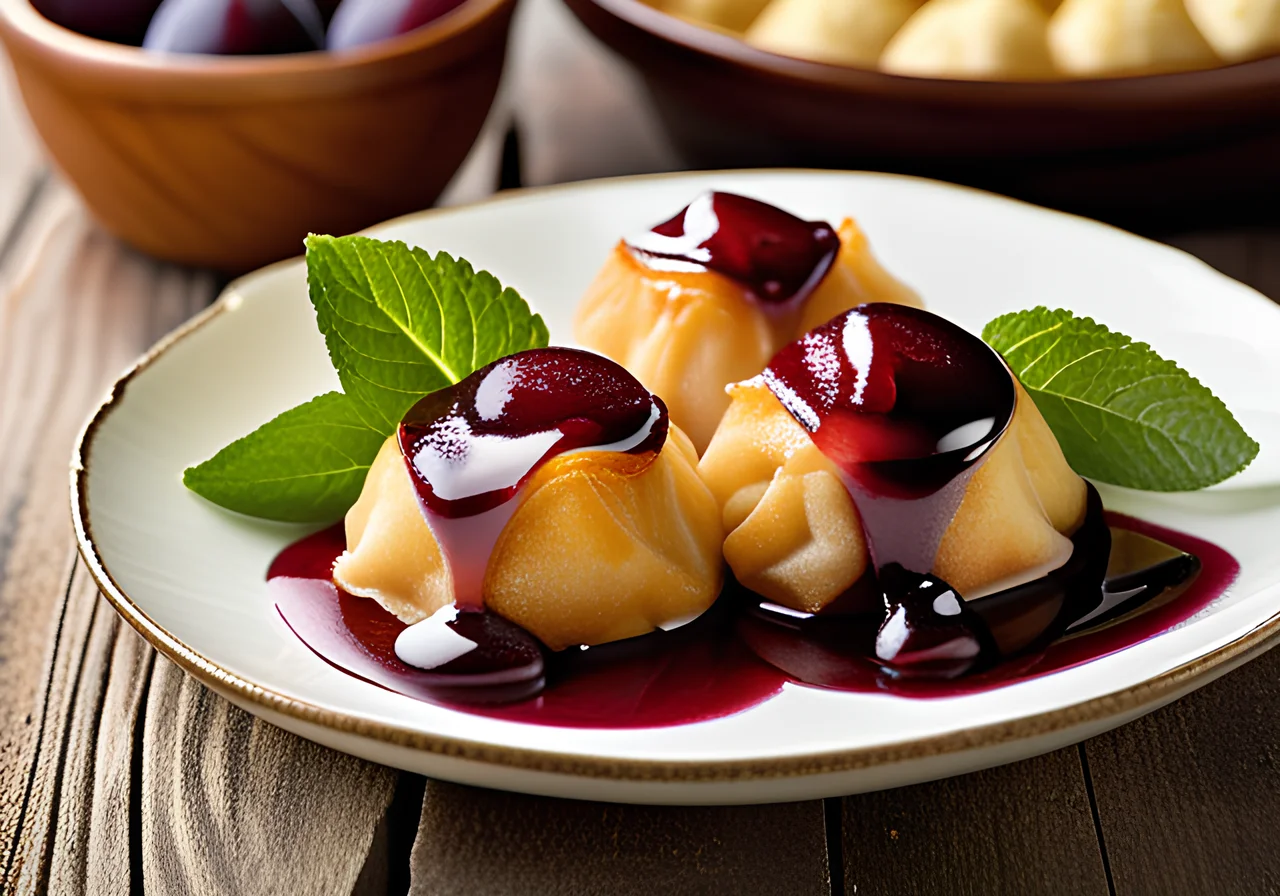 Tart Cheese Dumplings with Plum Filling