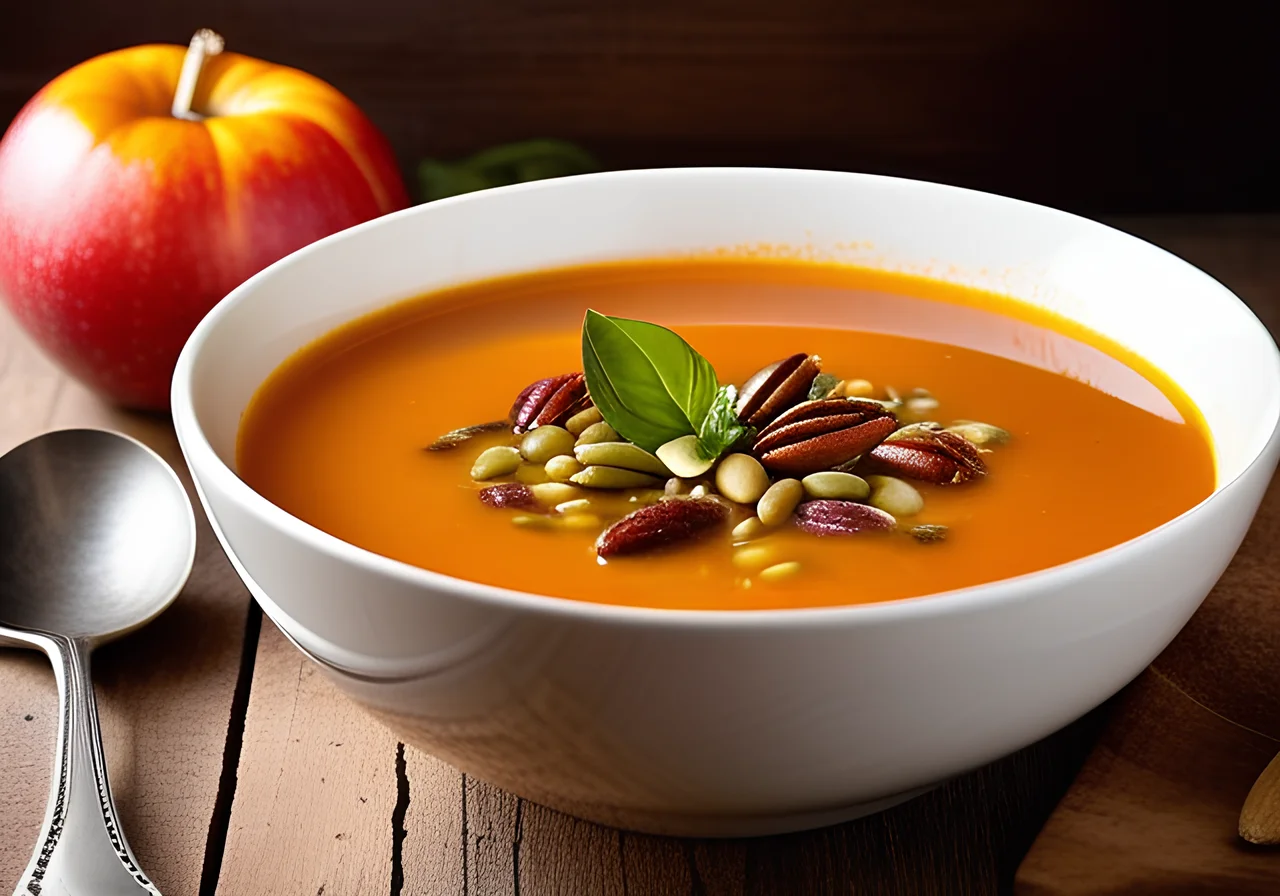 Apple-Paprika Soup with Toasted Seeds