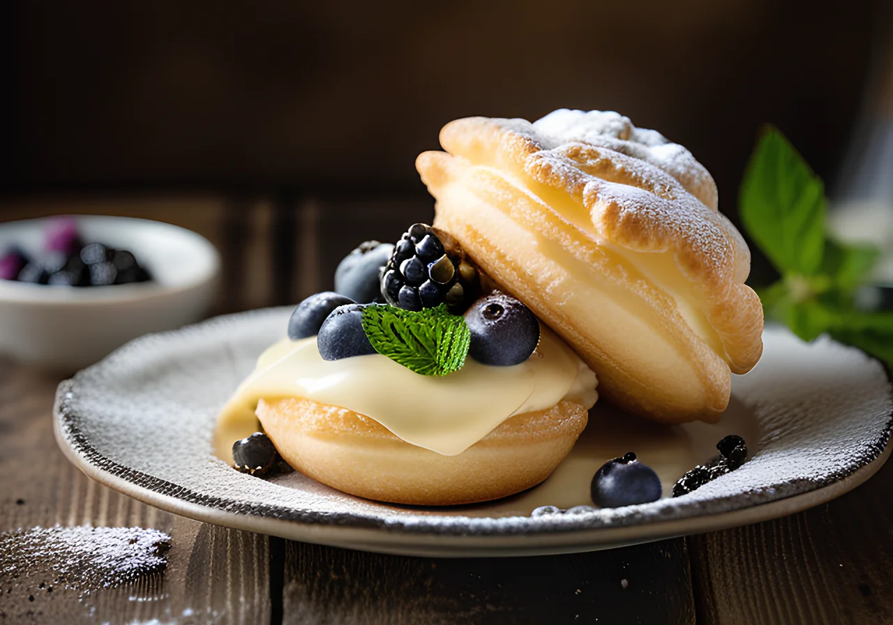 Italian-Style Cream Puffs with Berries