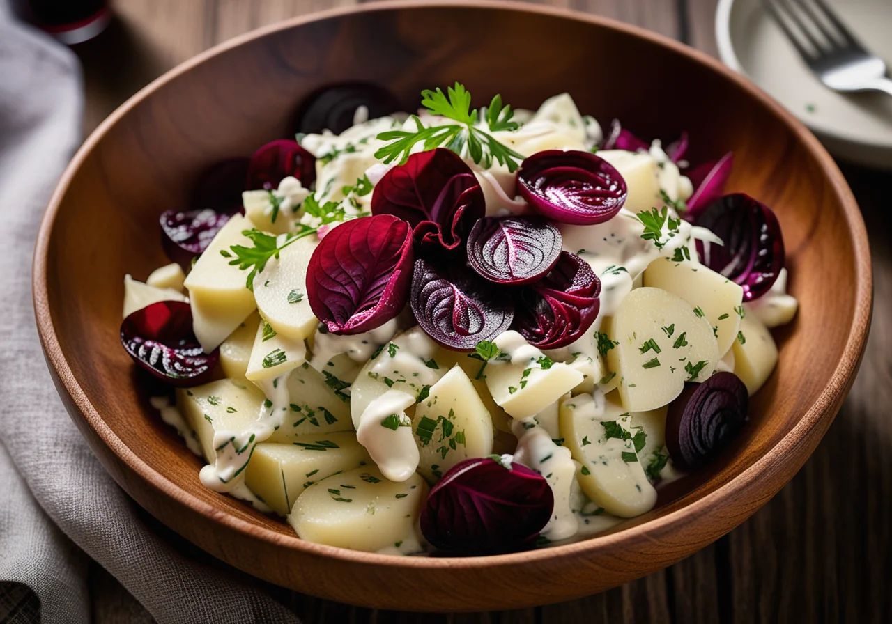 Potato Onion Salad with Radicchio