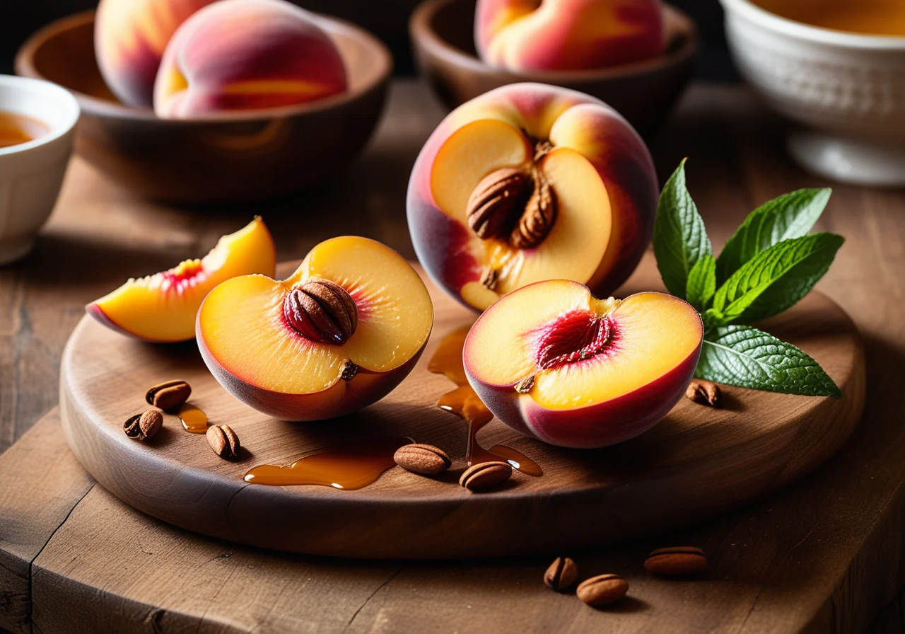 Stuffed Peach with Nuts