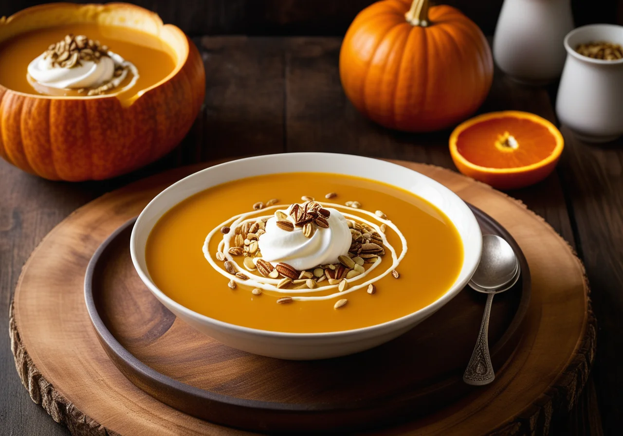 Pumpkin Soup with Elderflower Drinks
