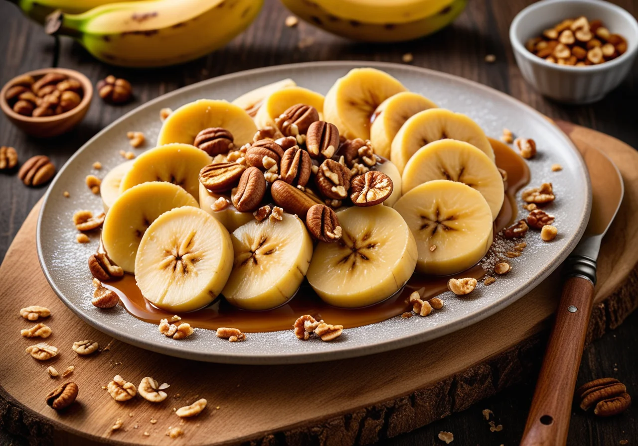 Warm Bananas with Nuts and Cinnamon