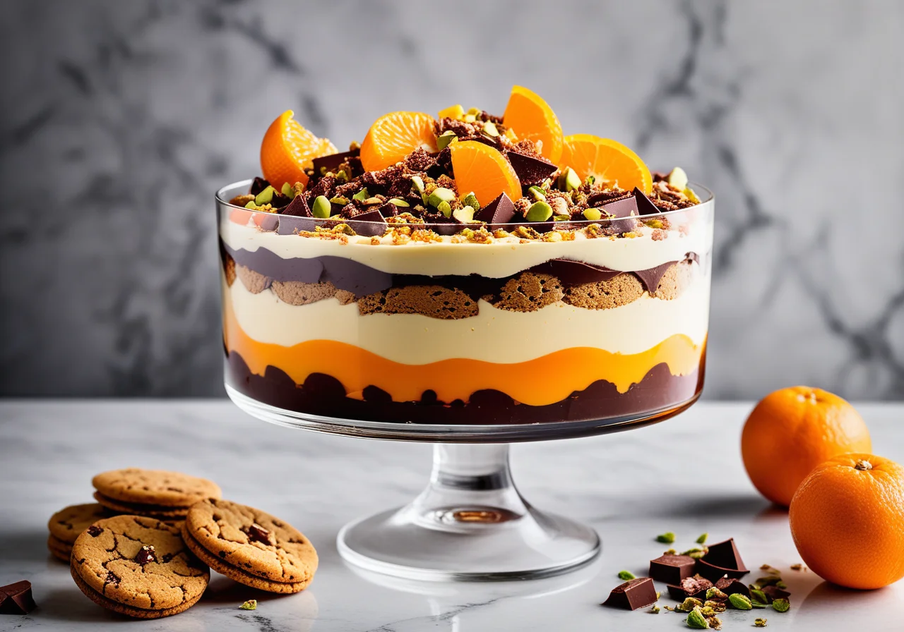 Trifle with Mandarins and Chocolate