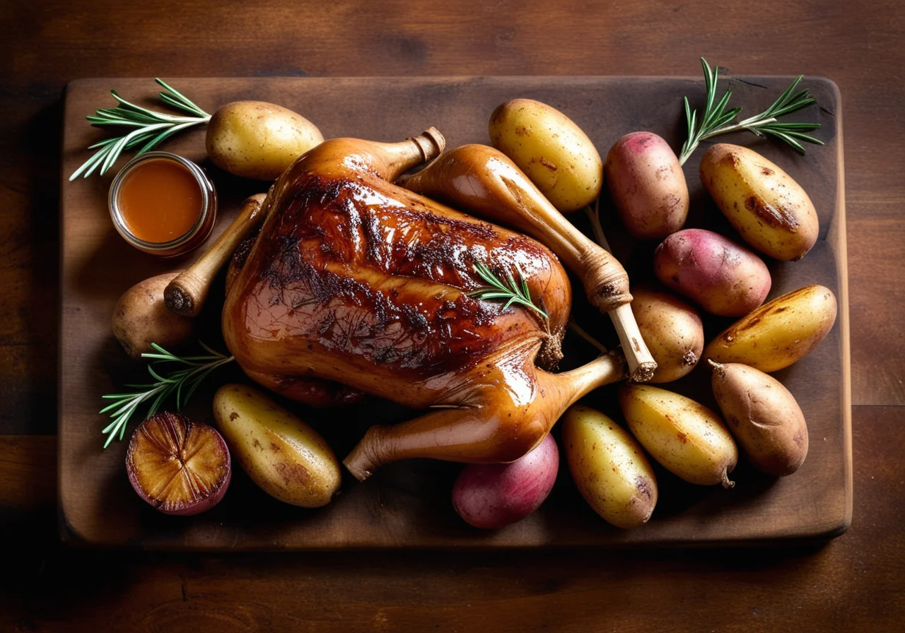 Honey-Glazed Lamb Leg with Potatoes