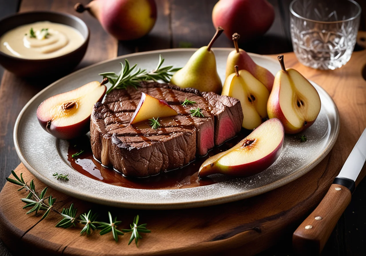 Steak with Pear