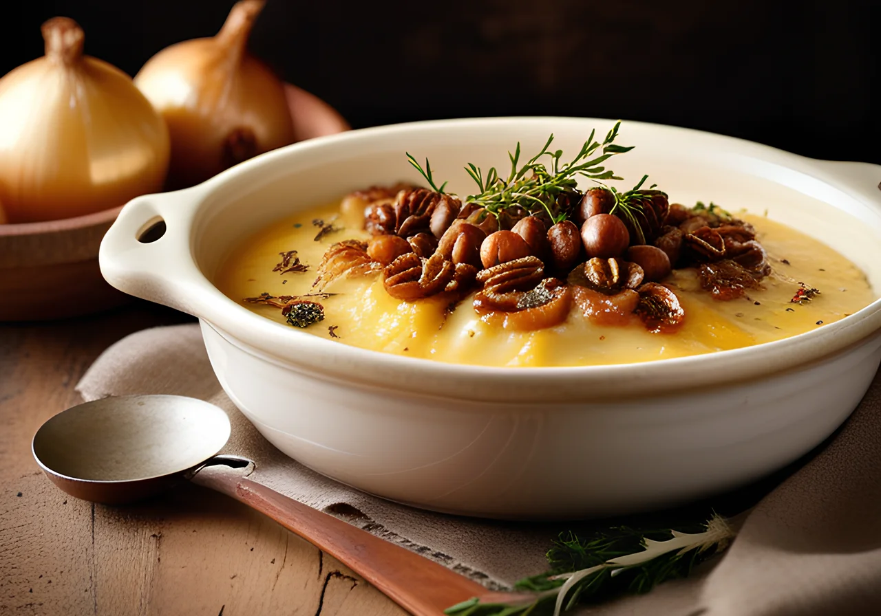 Gratinated Wild Casserole with Swede and Chestnuts