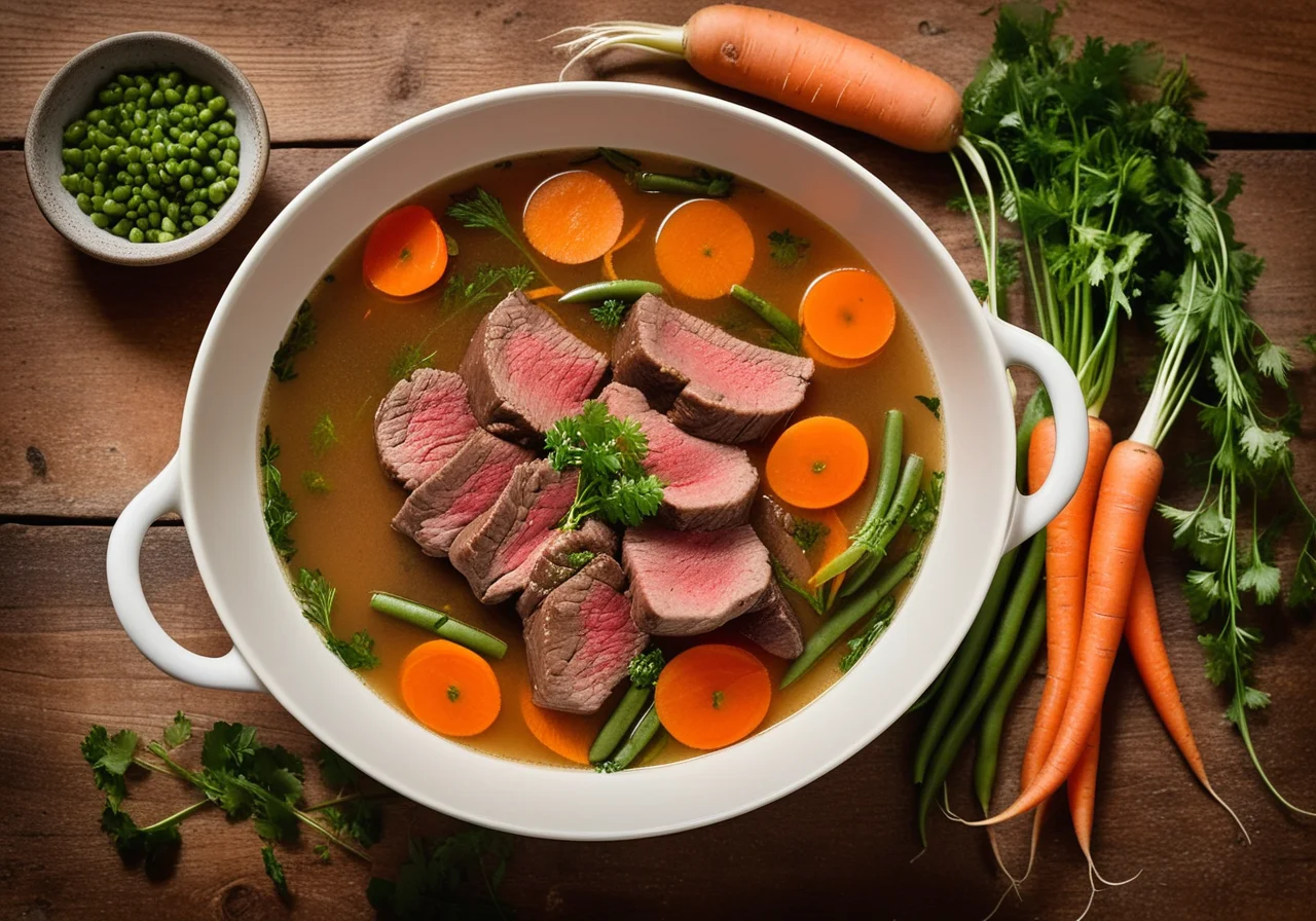 Beef Soup with Green Beans and Vegetables