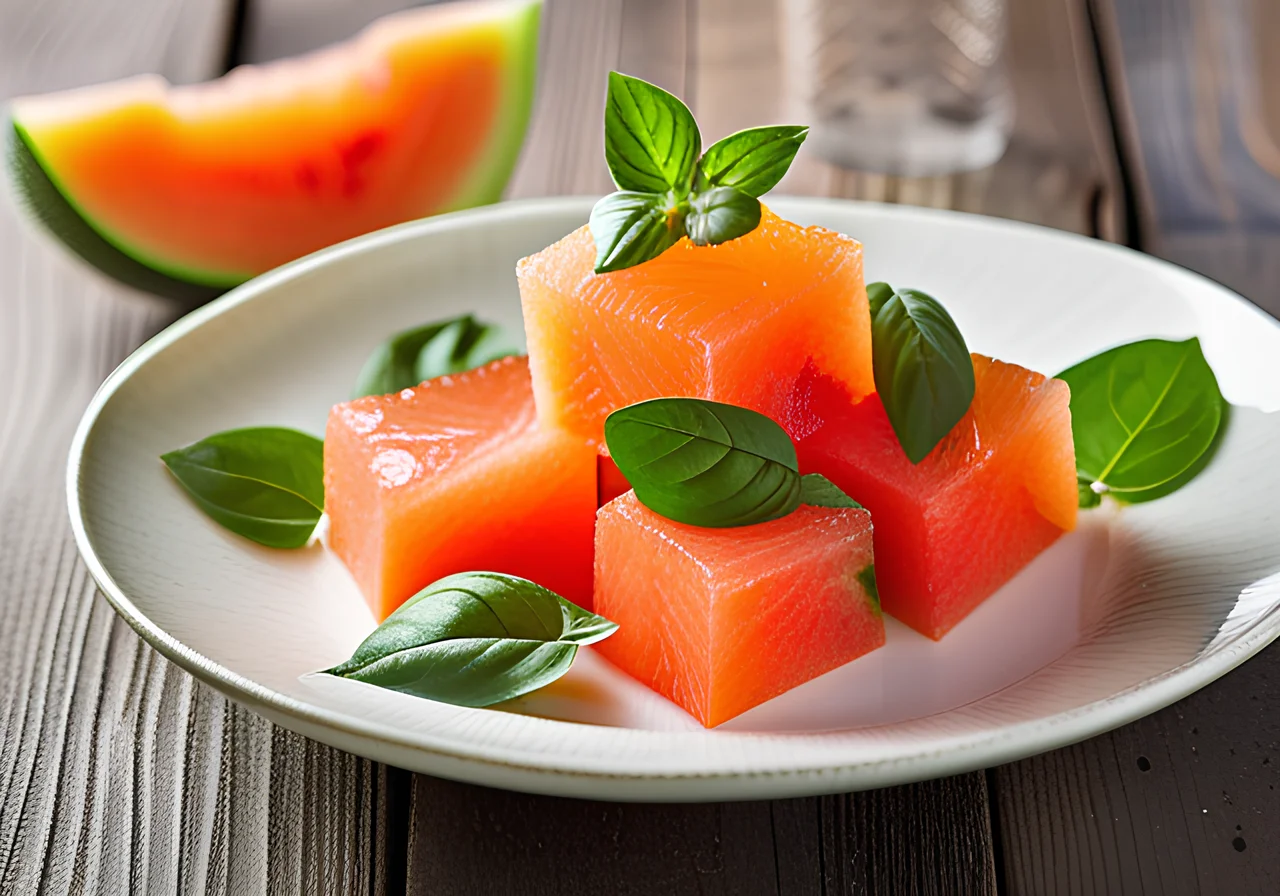 Melon Bowl with Basil Granita
