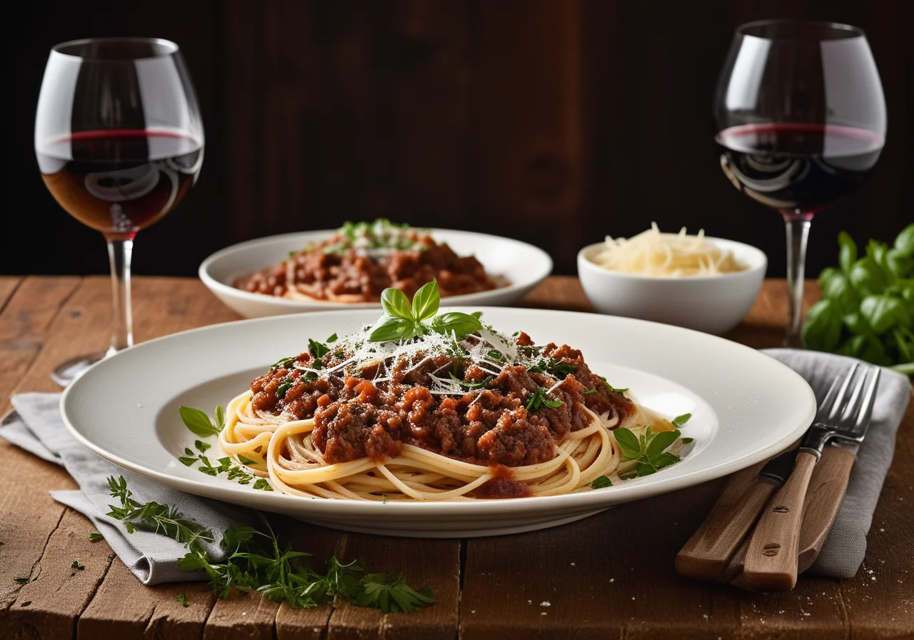 Spaghetti with Porcini Meat Sauce