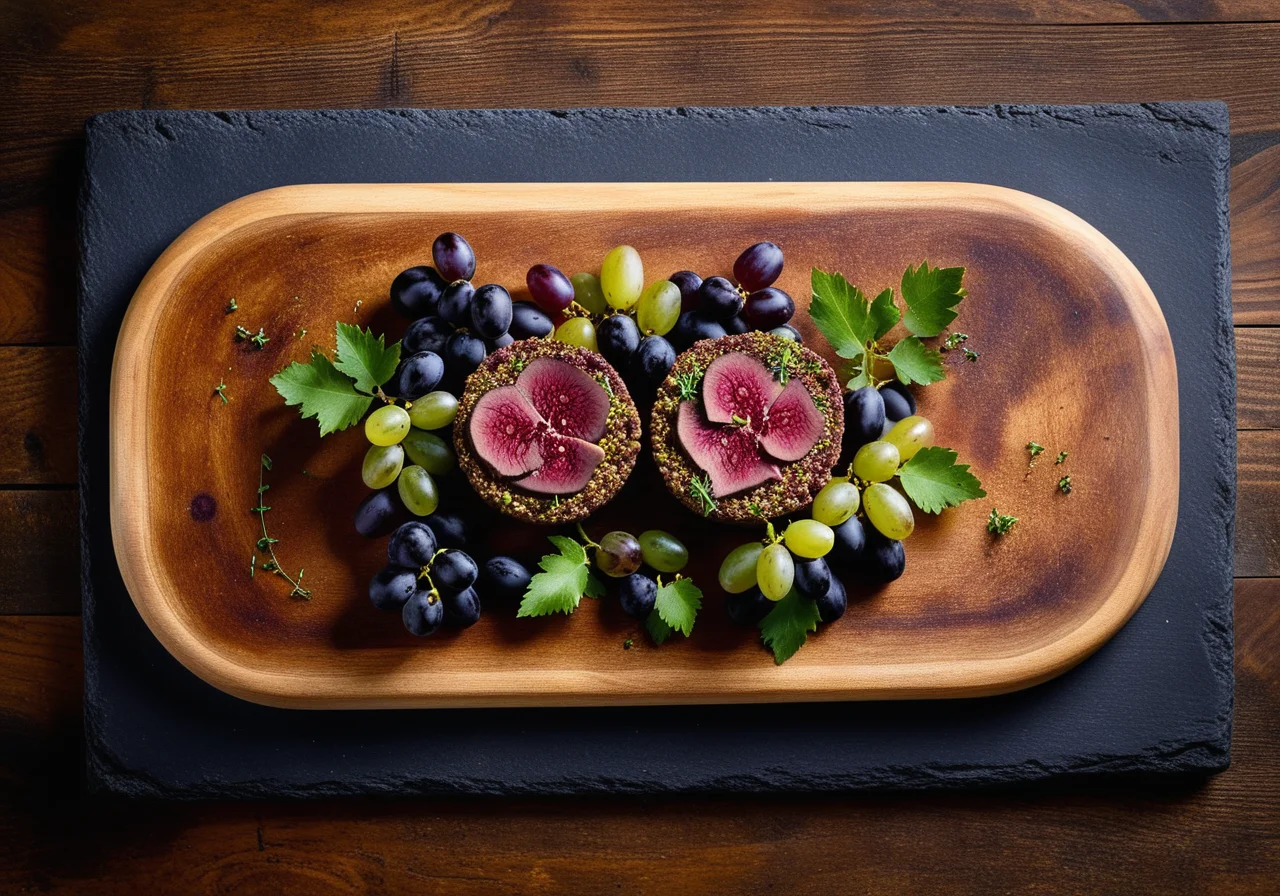 Venison Medallions with Nutty Herb Crust and Grape Sauce