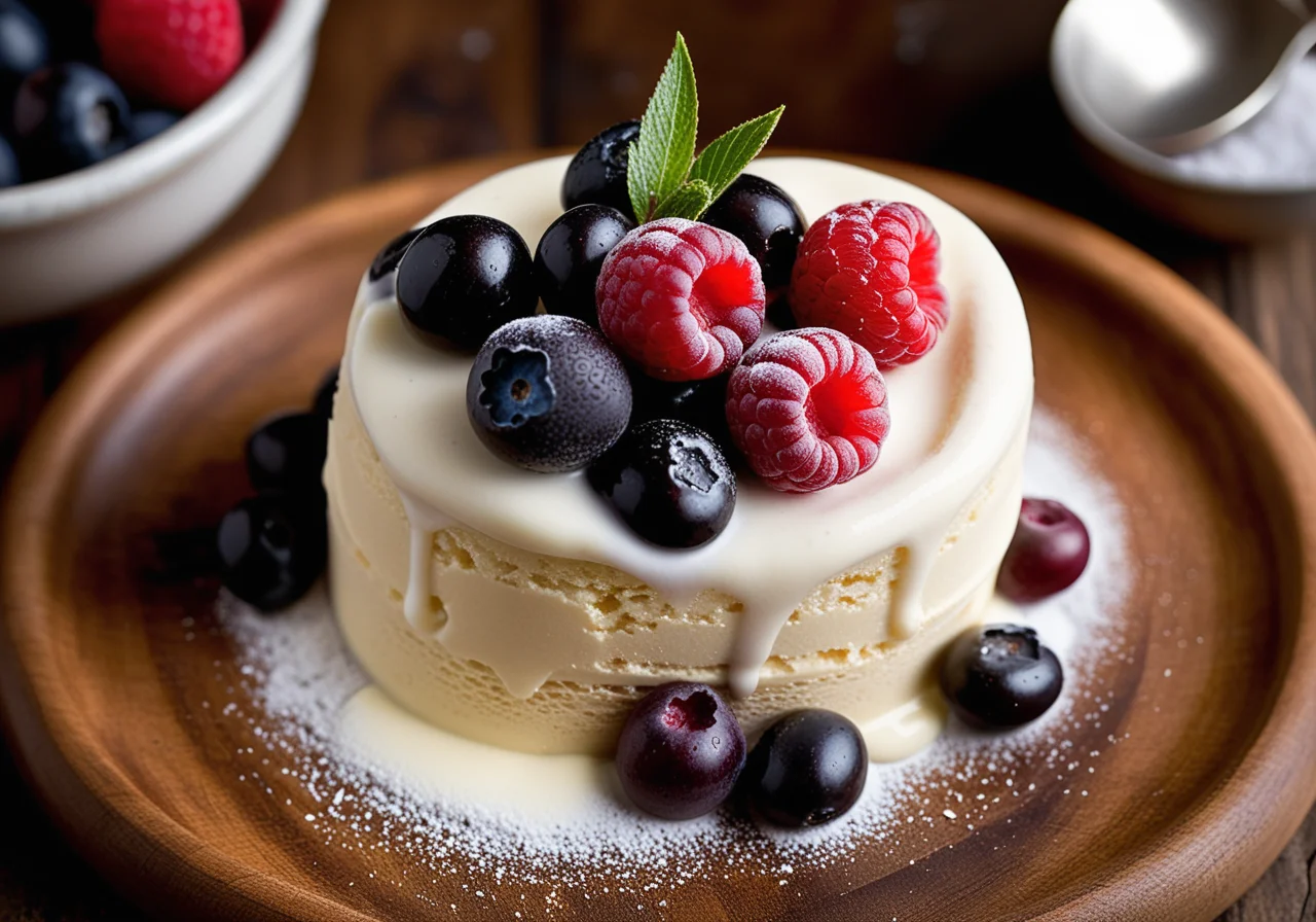 Vanilla Ice Cream with Berry Salad