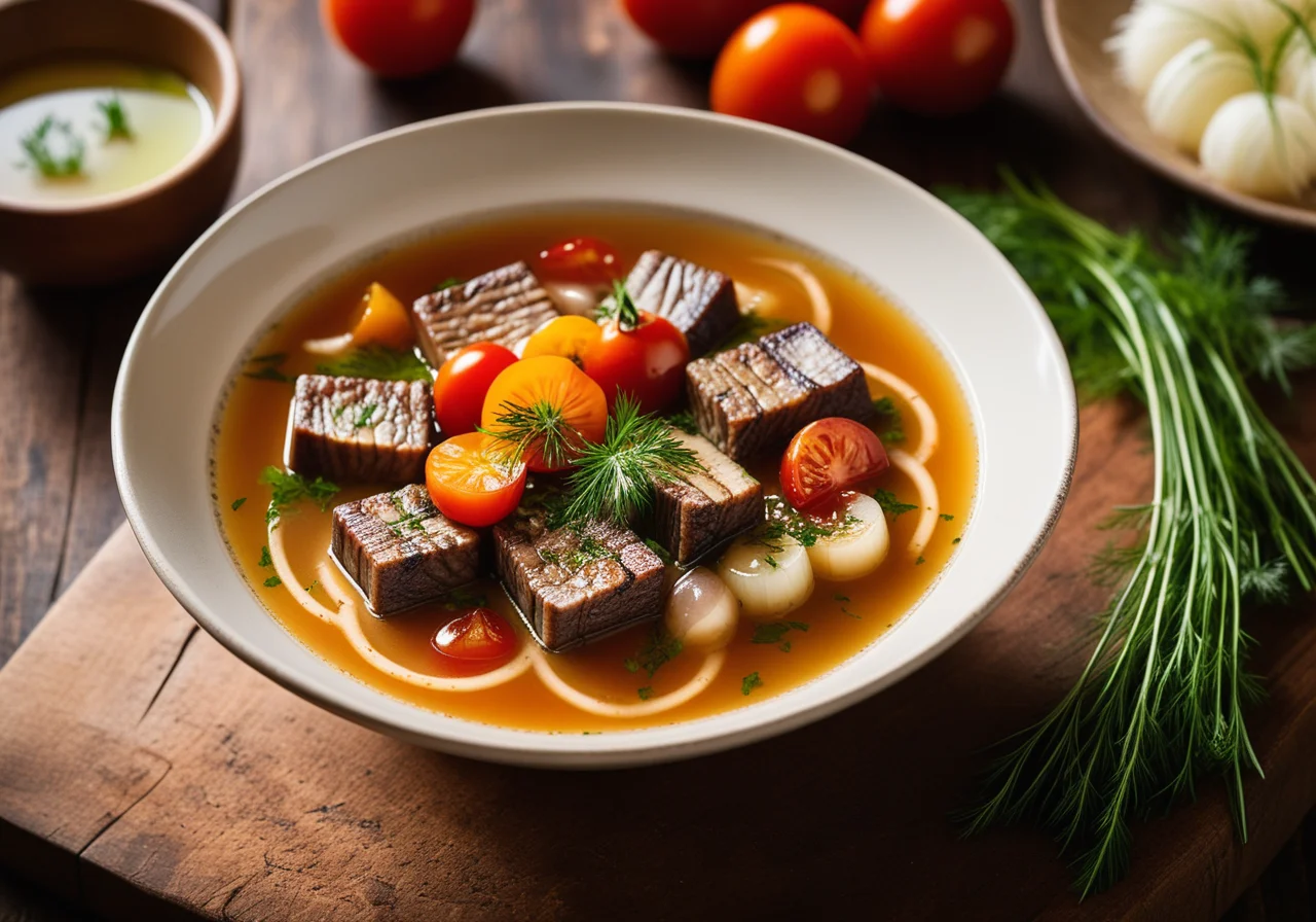Irish-style eel soup