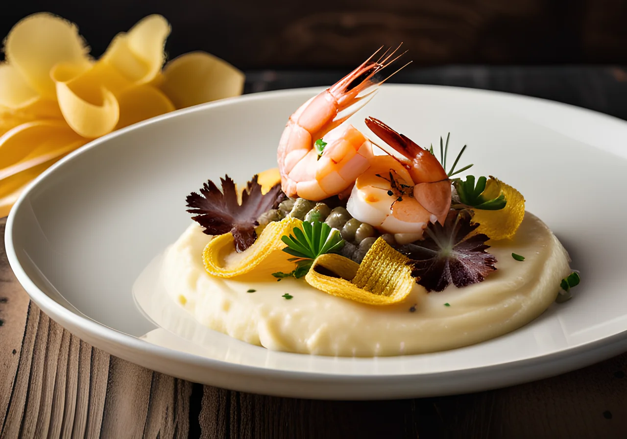 Shrimps with Mashed Potatoes