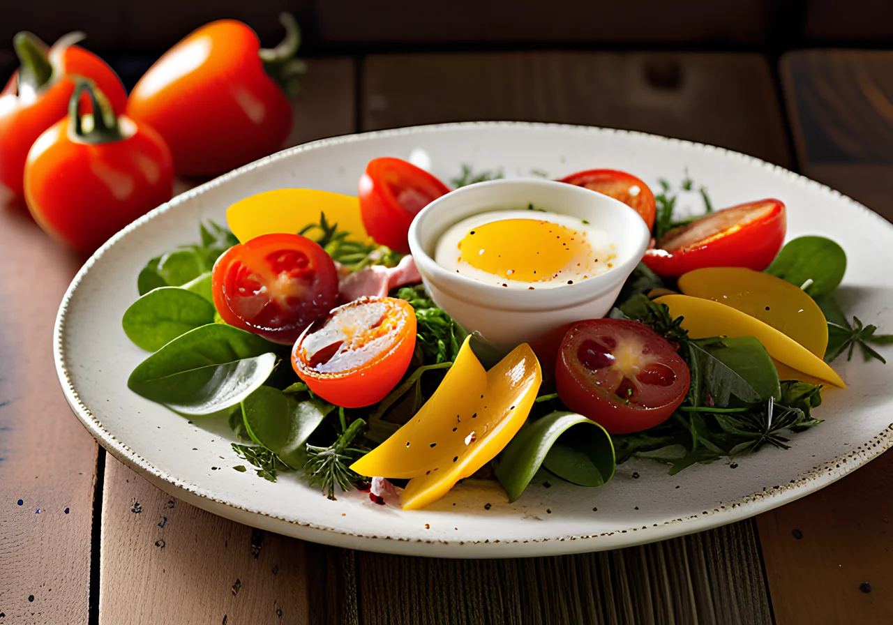 Mixed Salad with Cheese and Egg