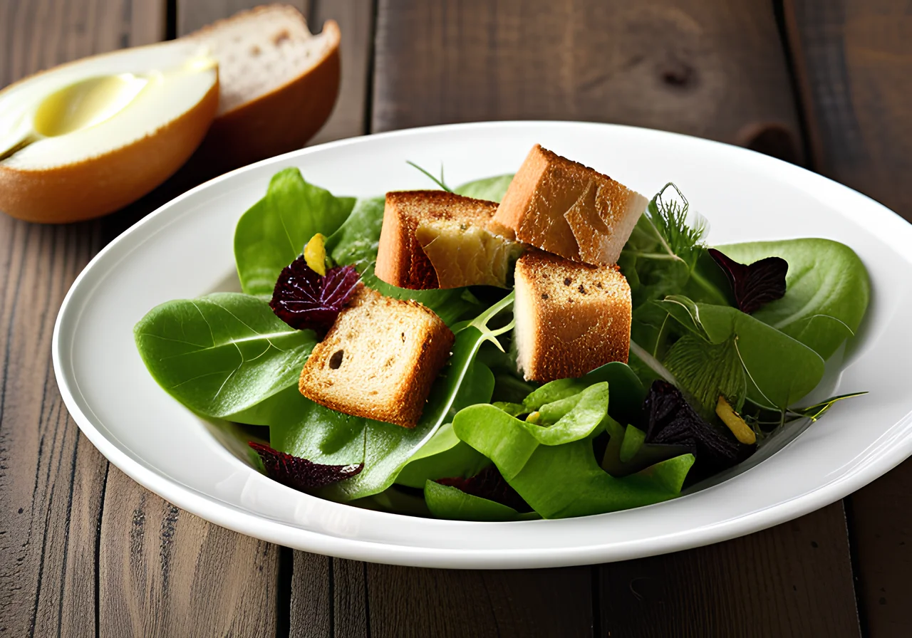 Salad with Bread Cubes