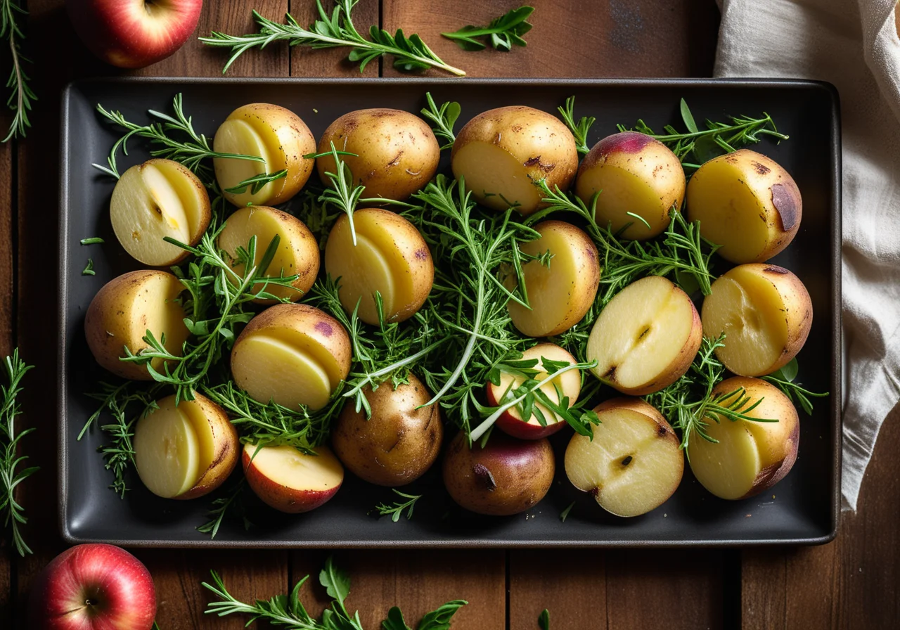 Apple Potato Salad on Roasted Potatoes