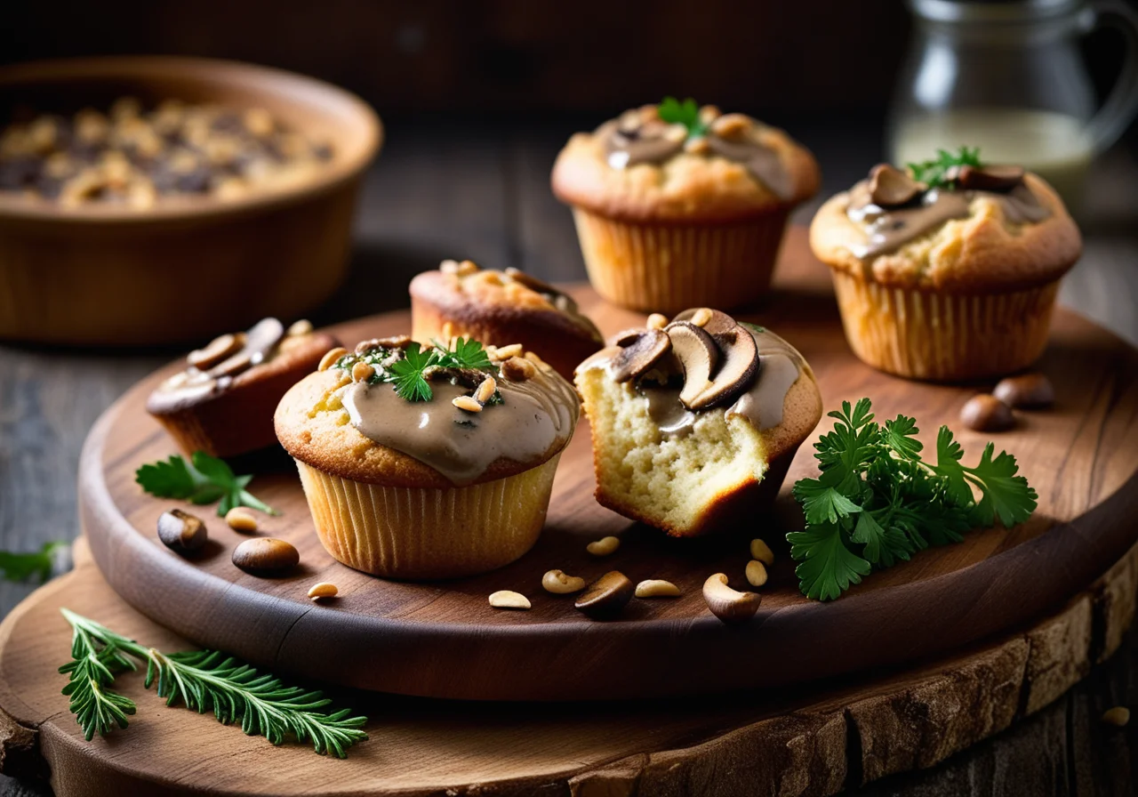Savory Mushroom and Pine Nut Muffins
