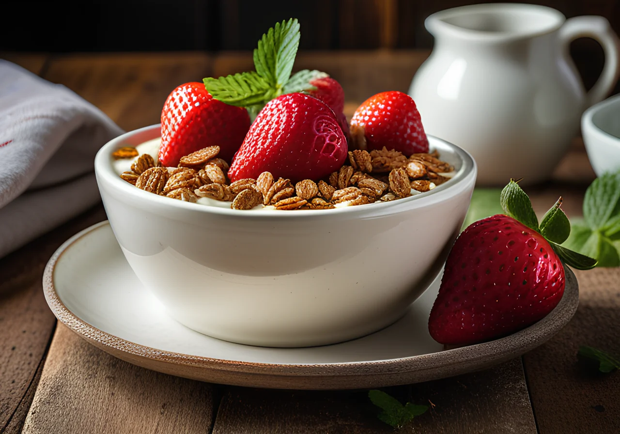 Creamy Strawberry Cheese with Rye Crunch