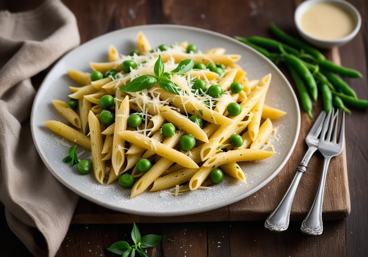 Pasta with Peas and Green Beans