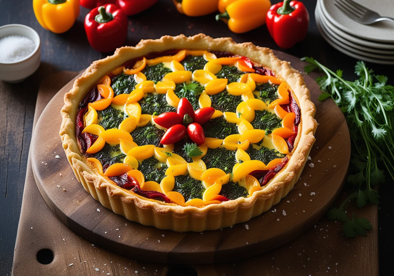 Roasted Pepper Mosaic Quiche