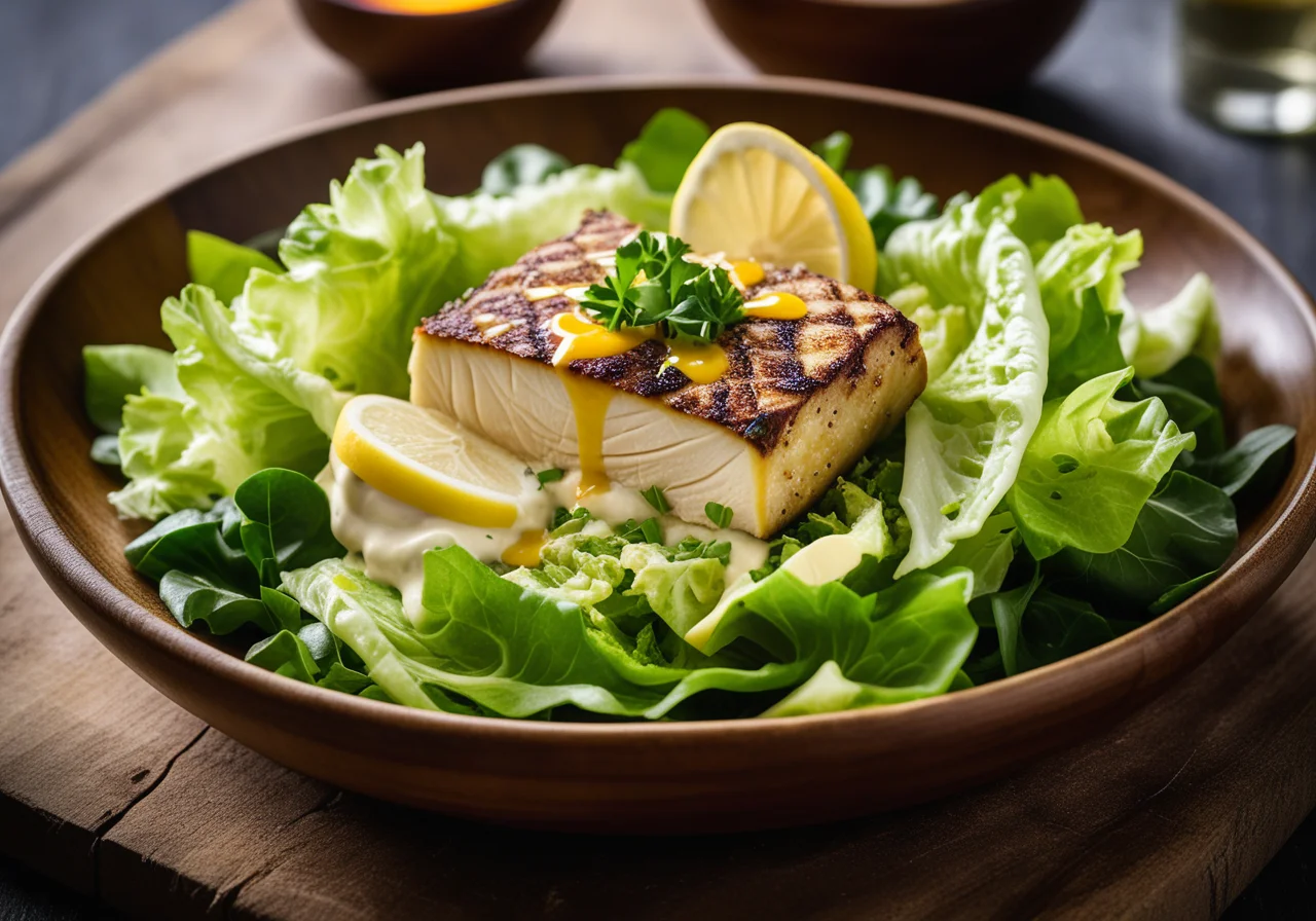 Green Salad with Aioli and Atlantic Cod Fillets