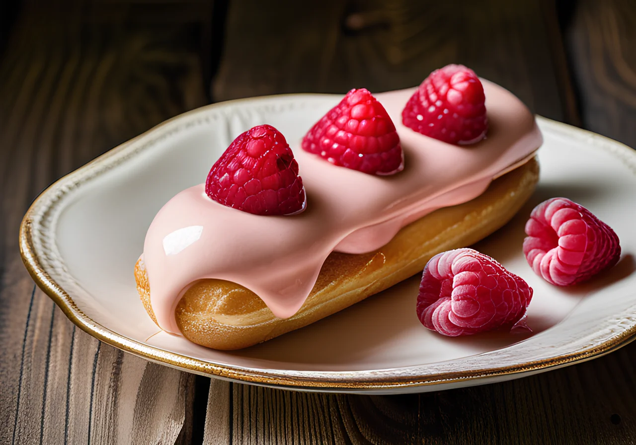 Eclairs with Raspberries