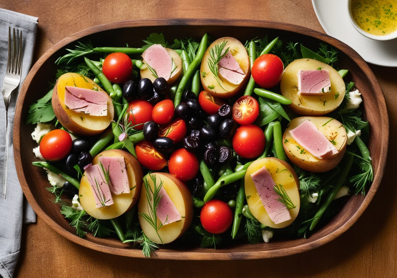 Nizza Salad with Tuna, Olives and Eggs