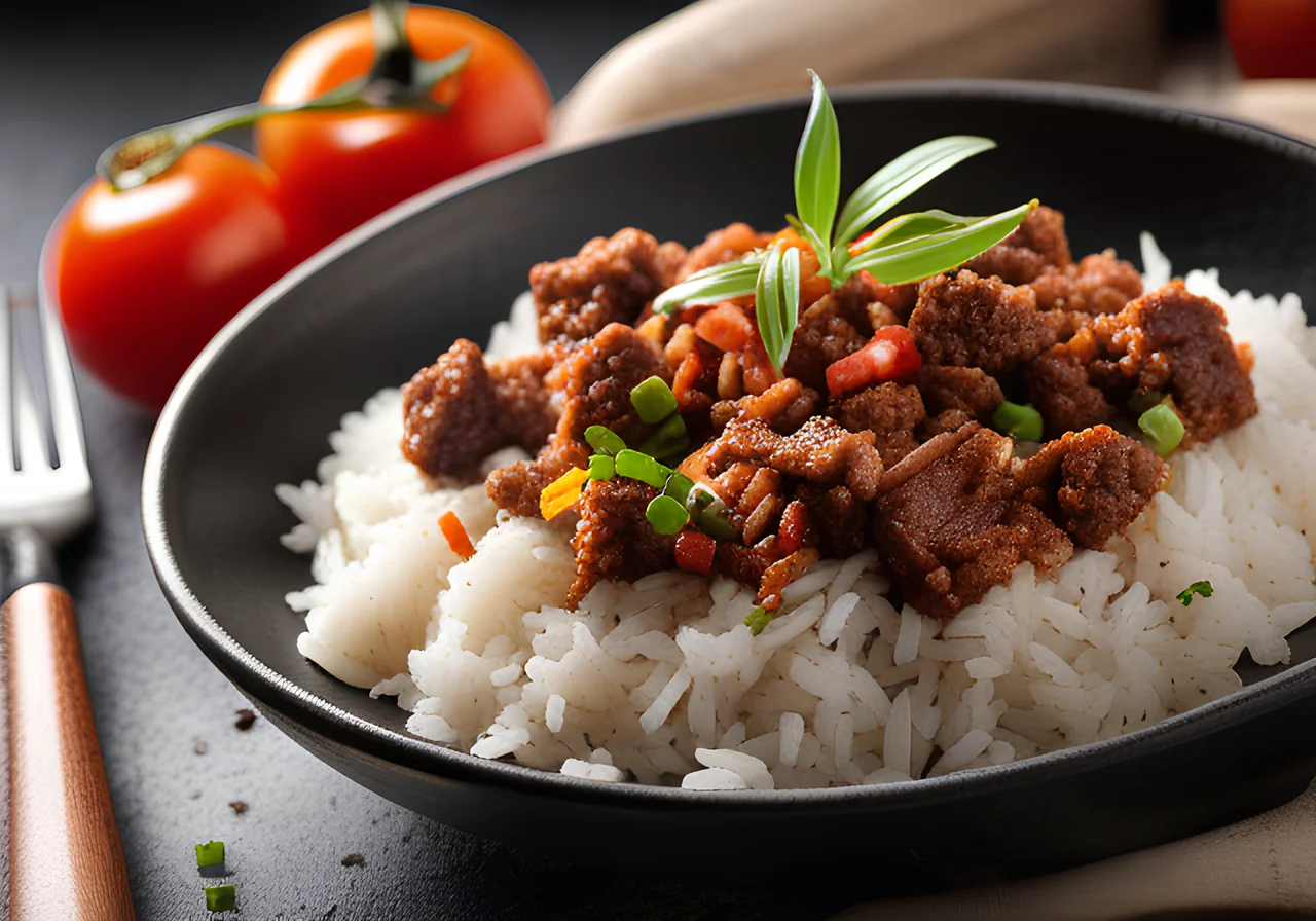 Rice and Minced Meat Skillet