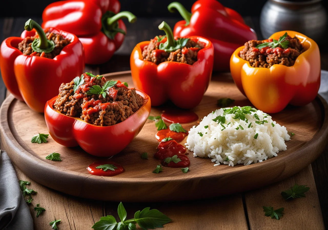 Stuffed Bell Peppers with Ground Meat