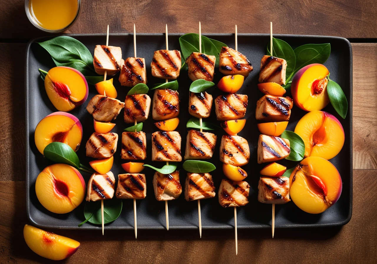 Chicken Nectarine Skewers