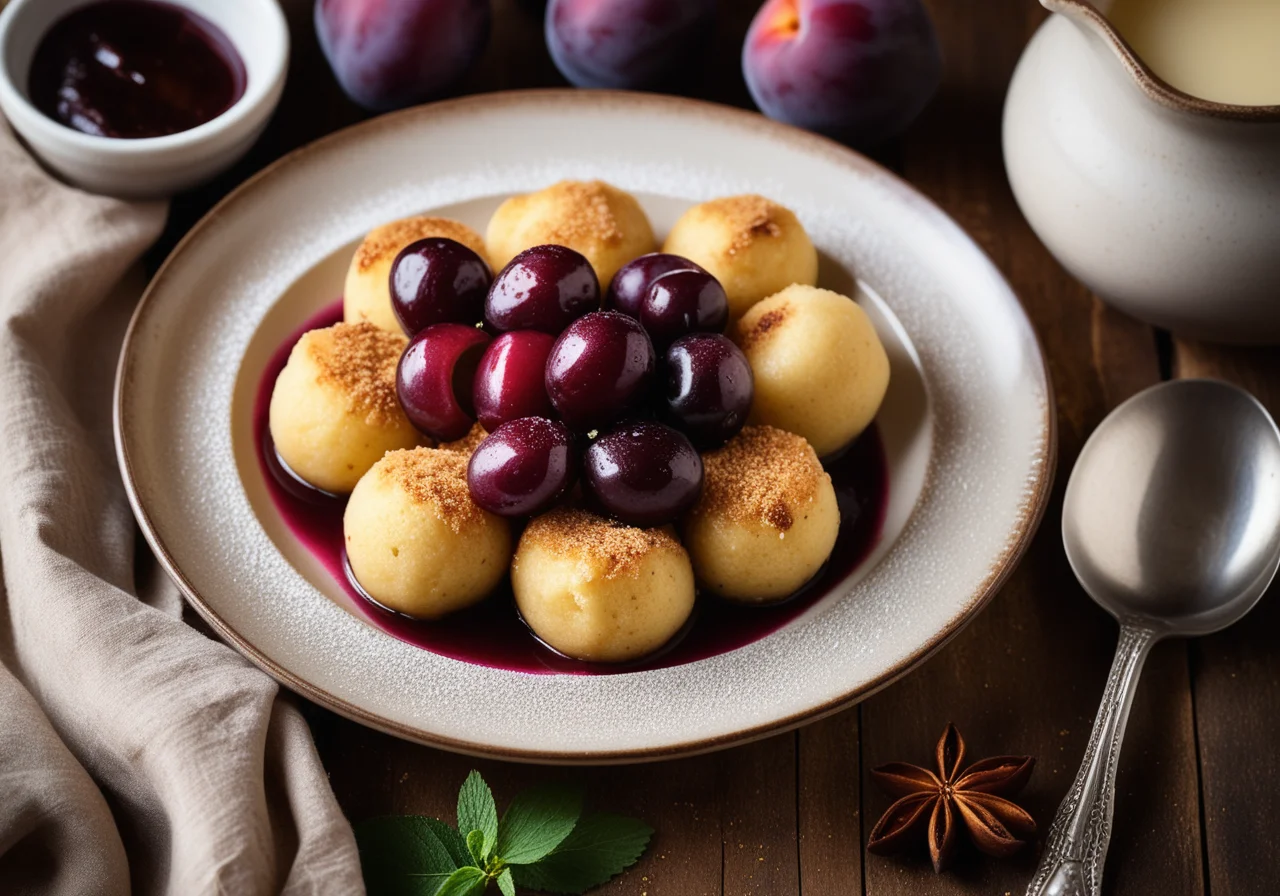Potato Dumplings with Plums