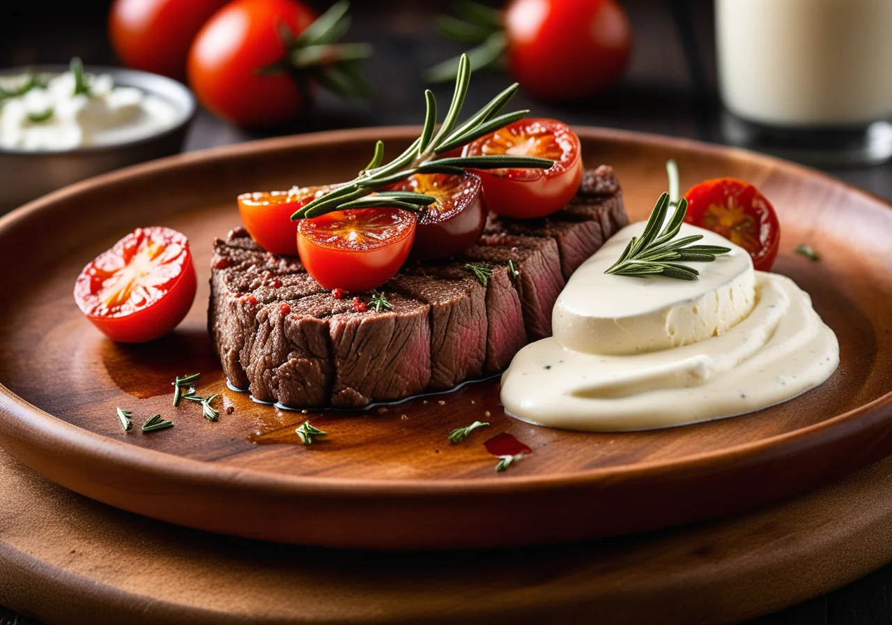 Rosemary Beef Filet with Goat Cheese