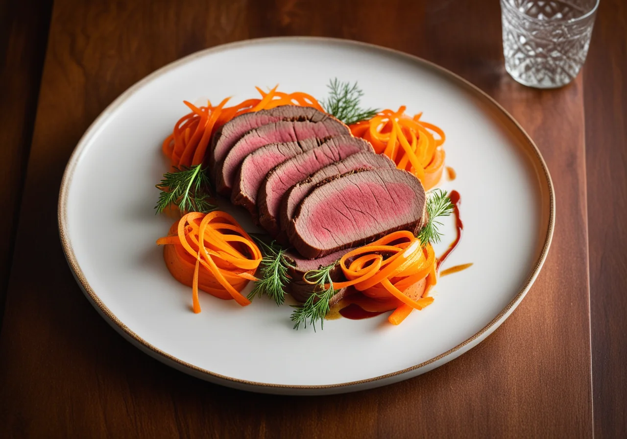 Roastbeef with Carrots and Radish Sauce