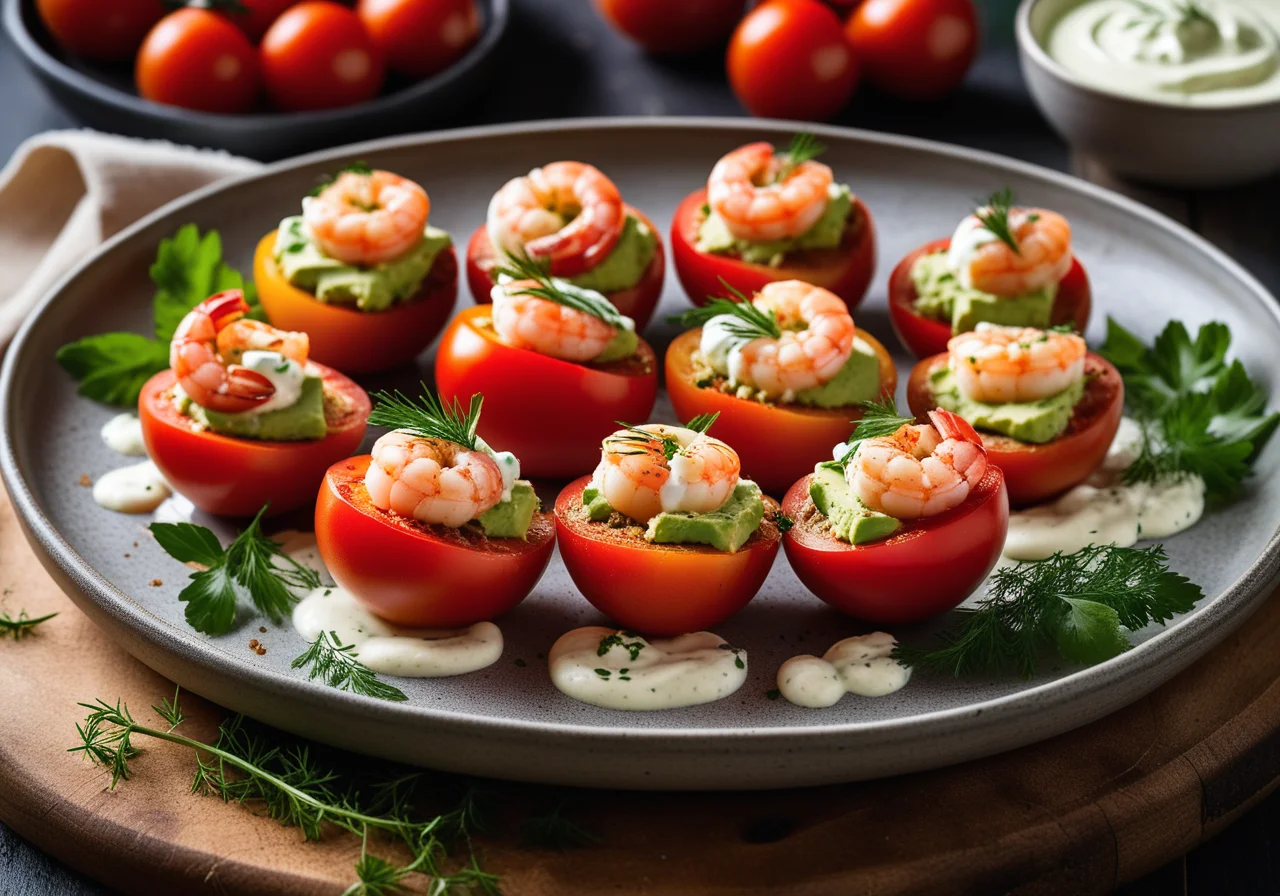 Stuffed Tomatoes with Avocado and Shrimp