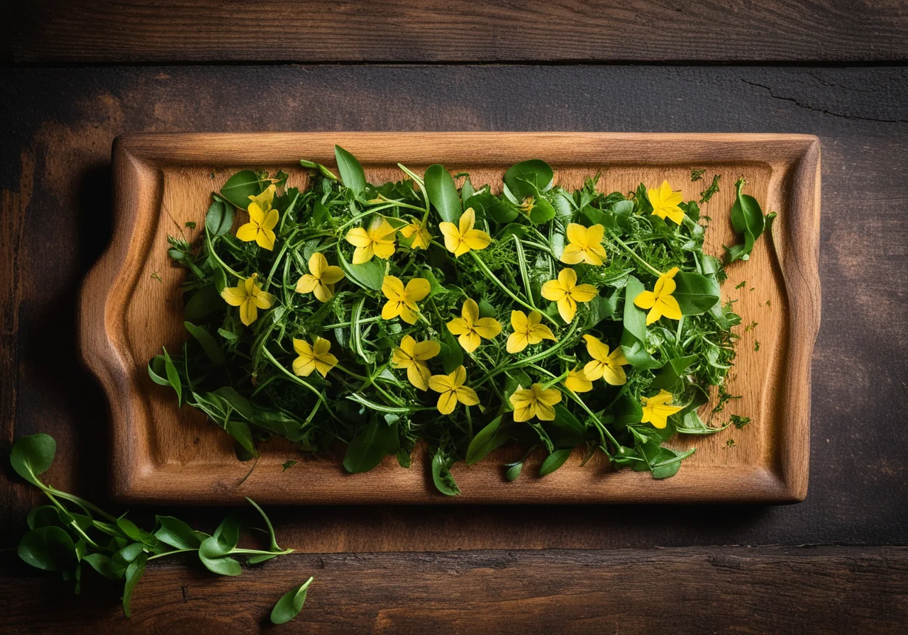 Rocket Salad with Bread Chips